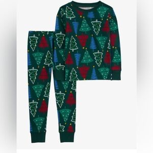 Carters Toddler Festive Green and Red Trees Kids Pajamas